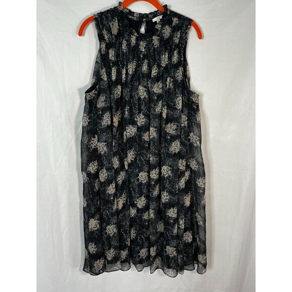 Joie Sleeveless Mini Babydoll Dress Blue‎ Cream Baltic Print Size Large - Picture 3 of 12